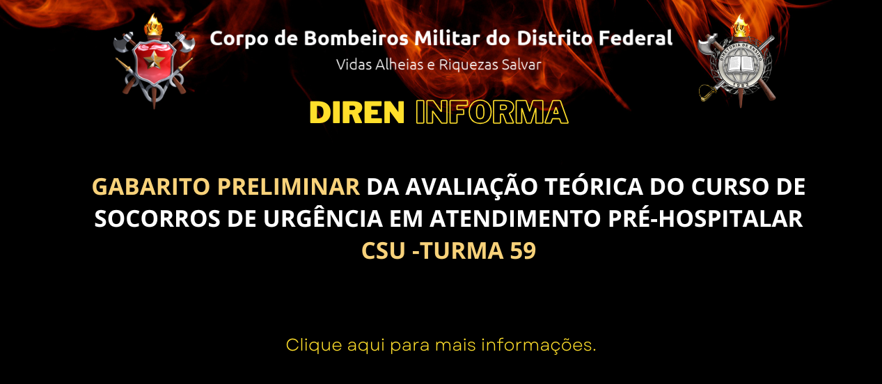GABARITO PRELIMINAR DA AVALIAÇÃO TEÓRICA DO CURSO DE SOCORROS DE URGÊNCIA EM ATENDIMENTO PRÉ-HOSPITALAR CSU -TURMA 59